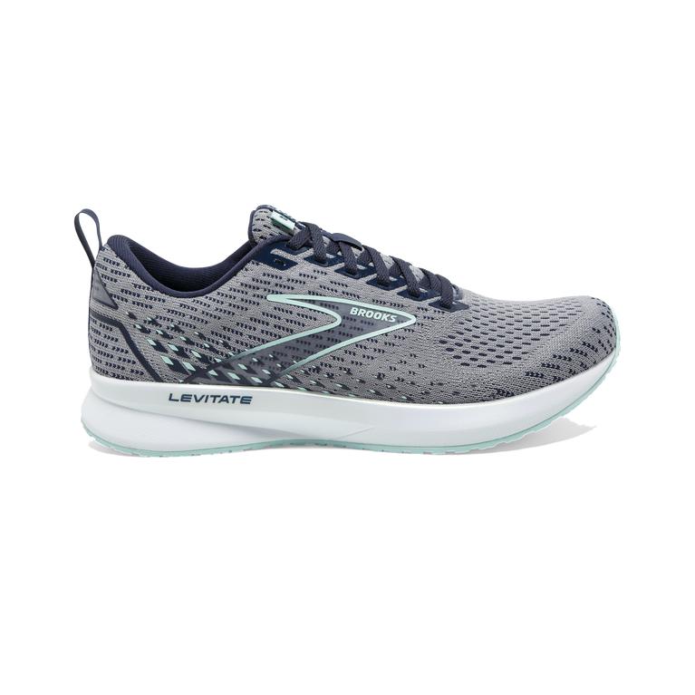 Brooks Levitate 5 Women's Road Running Shoes - Grey/Peacoat/Blue Light (94210-IHSB)